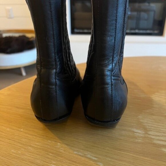 Celine Berlin 80 Cowboy Boots Black Leather Size 7 Pointed Toe Ankle Boots - Picture 10 of 16